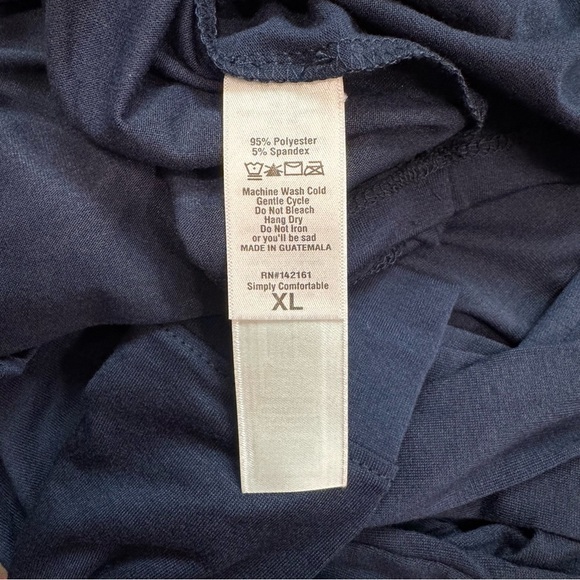 LuLaRoe Navy Blue Ava Mutton Long Sleeve V-Neck Midi Dress - Women’s Size XL NWT - Picture 4 of 6